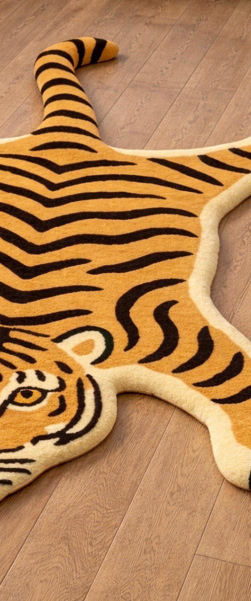 Tiger Shape Rug Hand Tufted Tiger Rug | Animal Nursery Carpet, Playroom Decor - Etsy