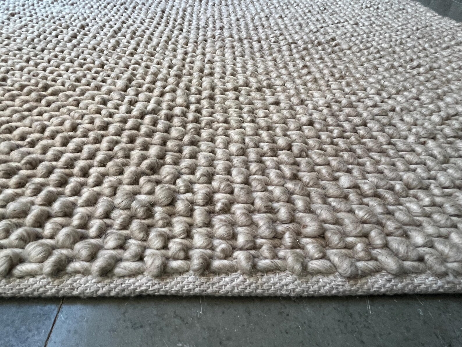 Bumpy Wool Rug Handwoven Chunky Wool Pebble Rug – Soft Ivory Textured Area Rug - Etsy