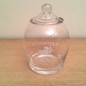 Glass olive jar image 1