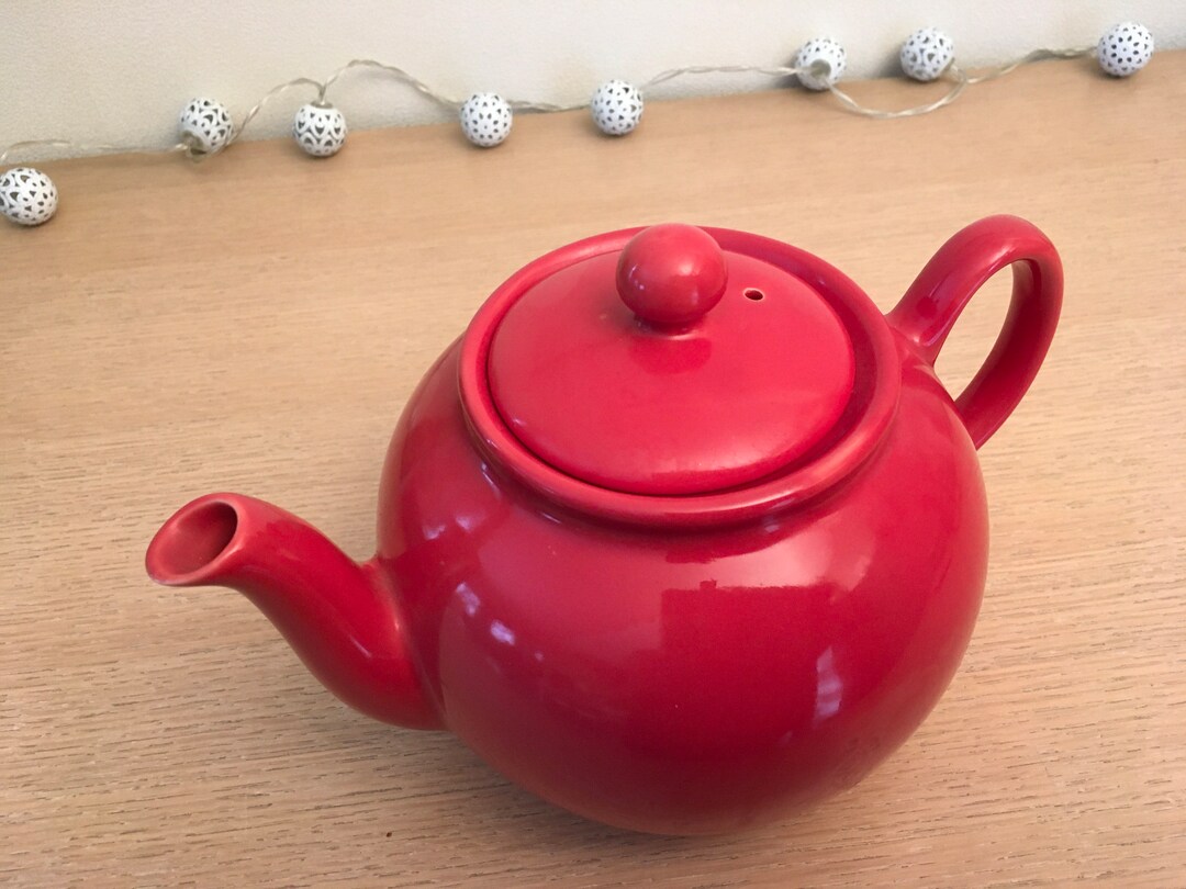 English Pristine Teapot Year 8090 Burgundy Red Etsy
