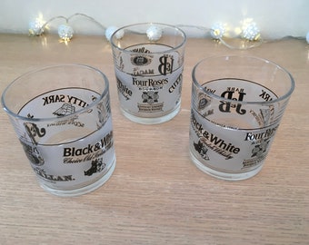 Whiskey glasses black writing brand Whiskey