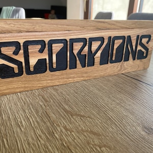 Scorpions wooden band decor logo handmade