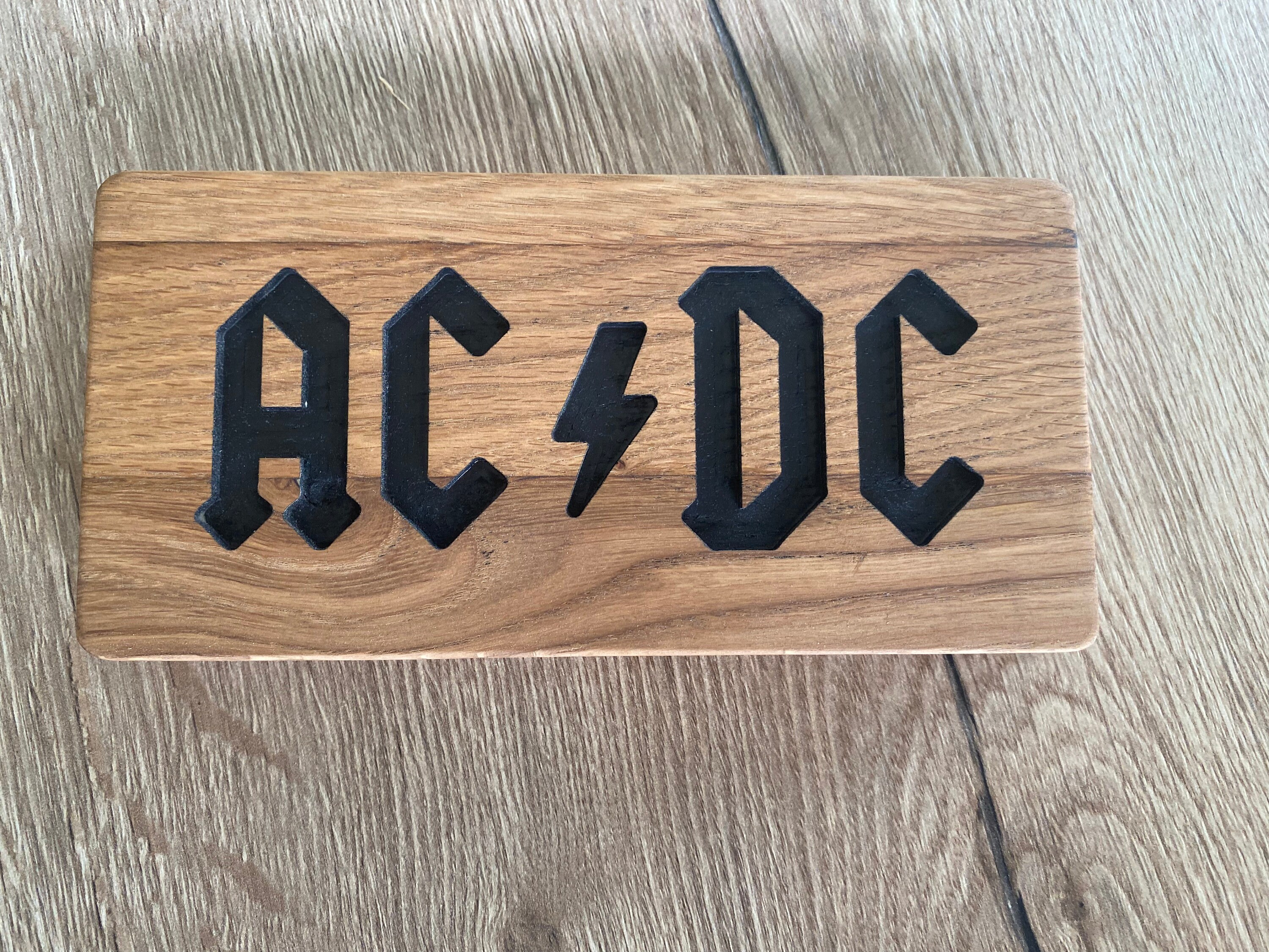 ACDC Wooden Band Decor Logo Handmade - Etsy