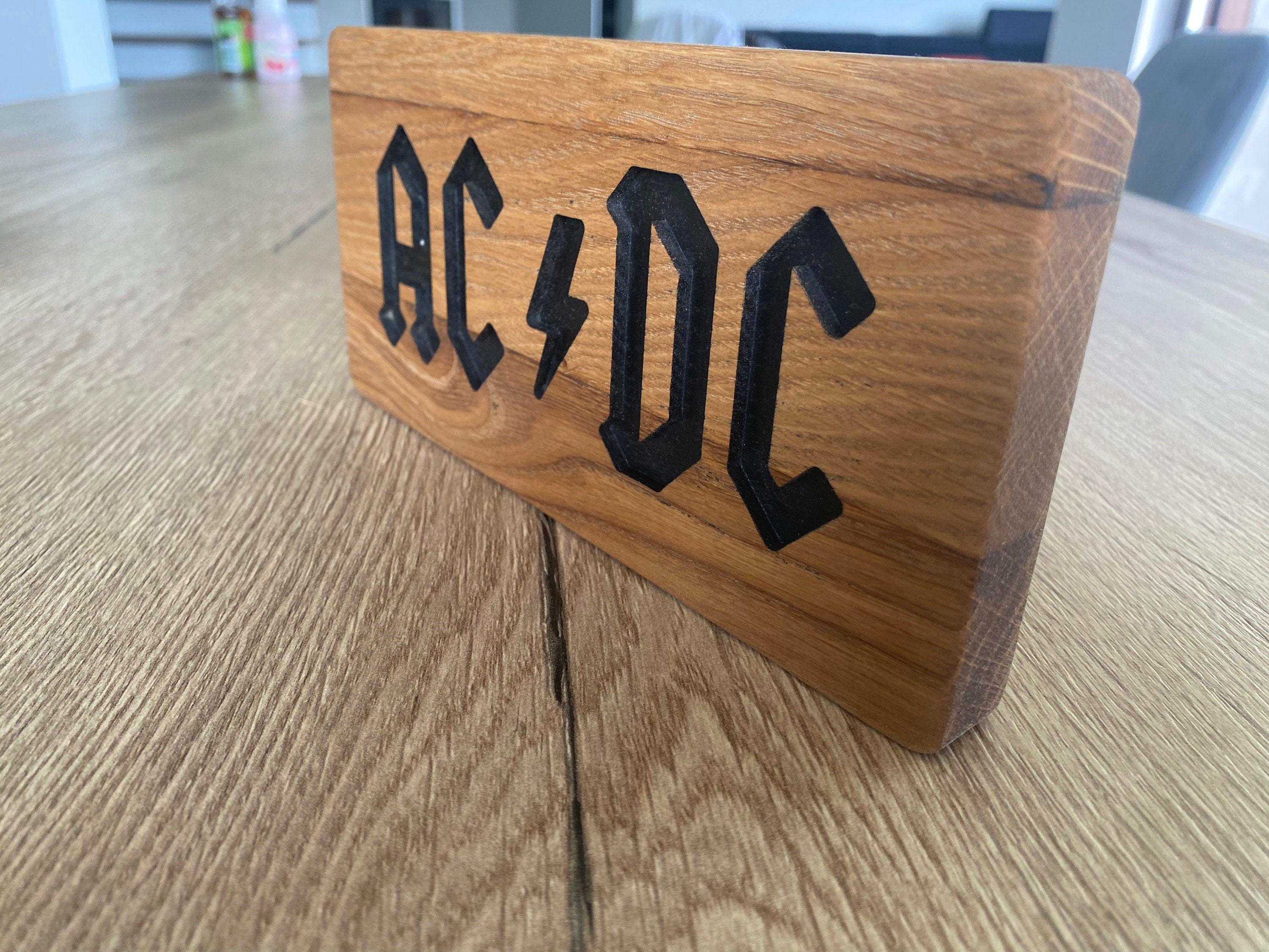 ACDC Wooden Band Decor Logo Handmade - Etsy