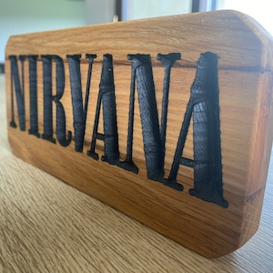 NIRVANA wooden band decor logo handmade