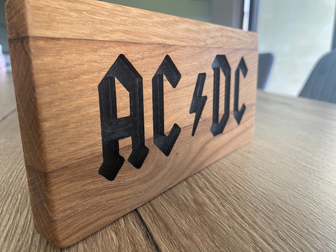 ACDC Wooden Band Decor Logo Handmade - Etsy