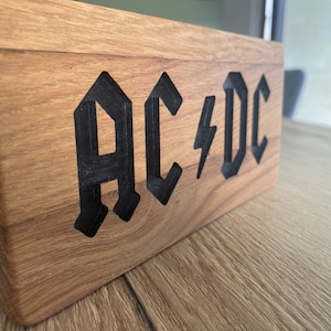 ACDC wooden band decor logo handmade