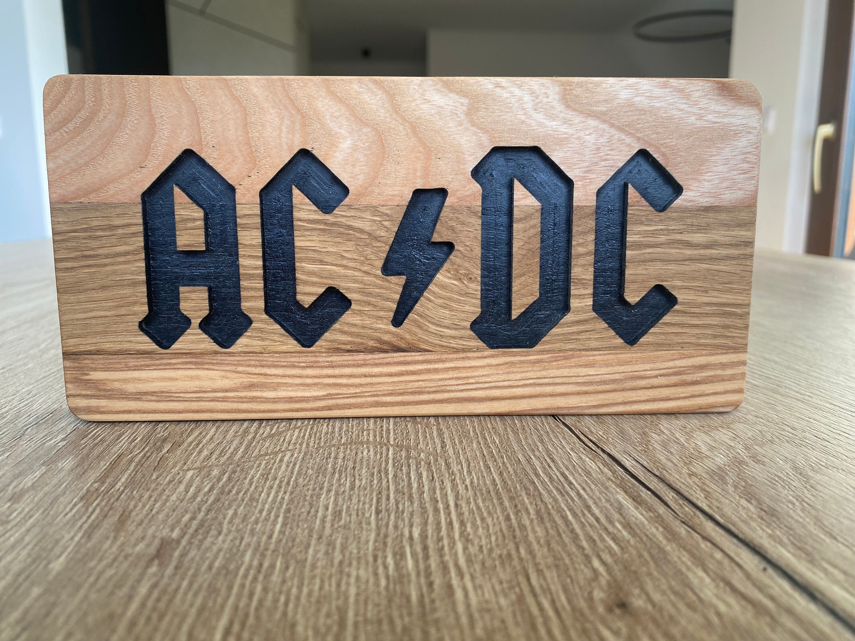 ACDC Wooden Band Decor Logo Handmade - Etsy