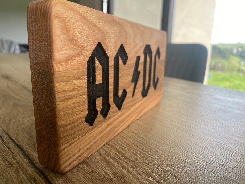 ACDC Wooden Band Decor Logo Handmade - Etsy