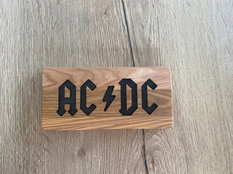 ACDC Wooden Band Decor Logo Handmade - Etsy