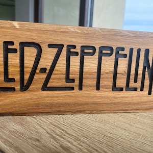 Led Zeppelin Holzband Dekor Logo Handmade