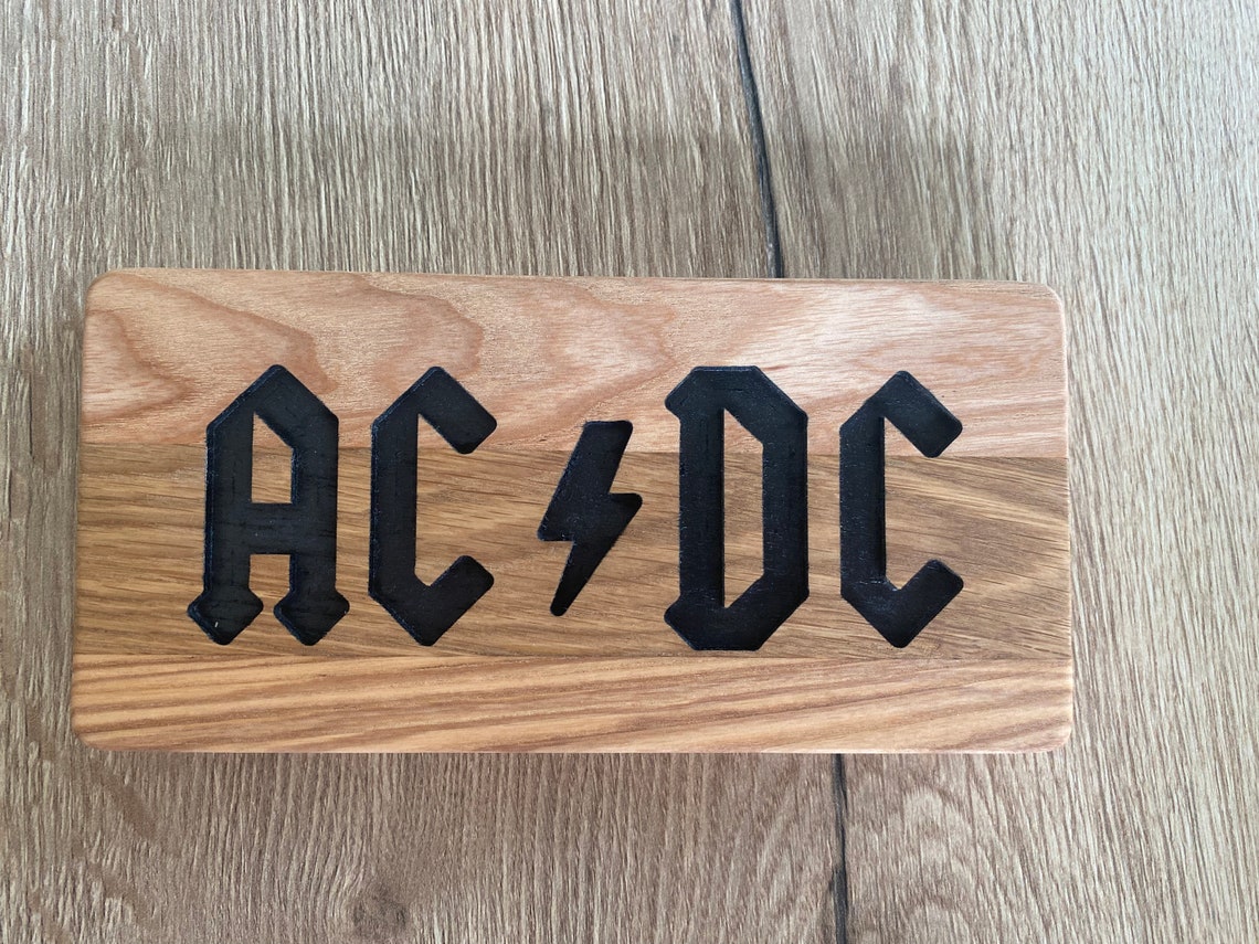 ACDC Wooden Band Decor Logo Handmade - Etsy