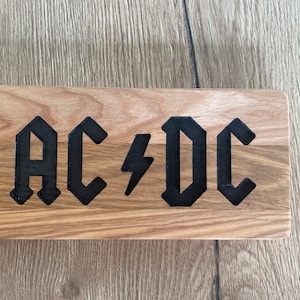ACDC wooden band decor logo handmade
