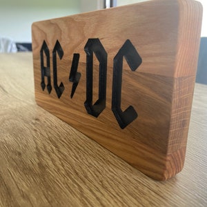 ACDC Wooden Band Decor Logo Handmade - Etsy