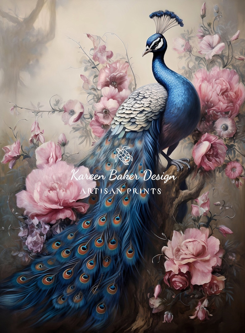 Graceful Peacock Four Signed Digital Art PNG Etsy