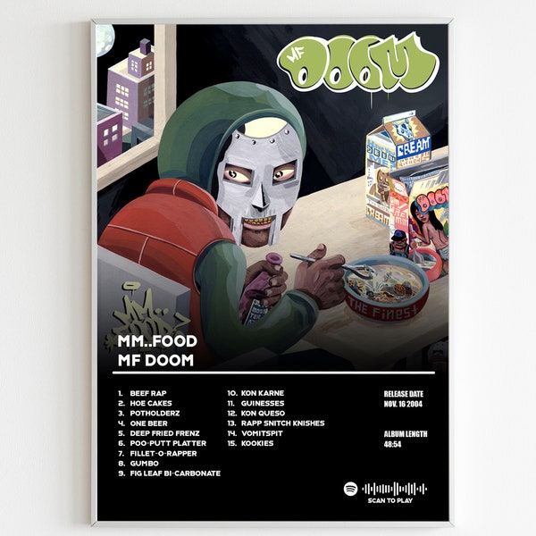 MF Doom - MM...FOOD | Minimalist Album Poster | Cheap Music Gift | Physical Poster | Digital Poster