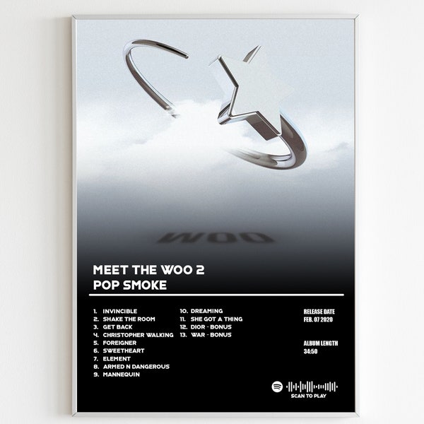 Pop Smoke - Meet The Woo 2 | Alternative Album Cover | Minimalistic Album Poster | Cheap Music Gift | Physical Poster | Digital Poster