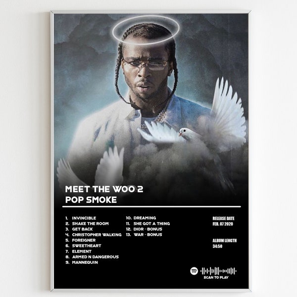 Pop Smoke - Meet The Woo 2 | Alternative Album Cover | Minimalistic Album Poster | Cheap Music Gift | Physical Poster | Digital Poster