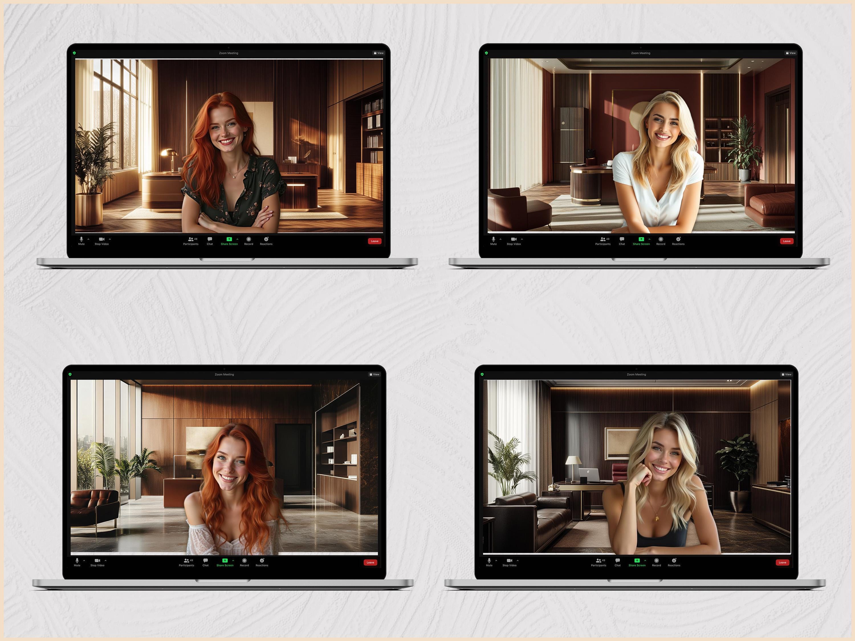 Videoconference Visual Background 25 Minimalist Office Zoom Background Bundle, Virtual Zoom Background ...