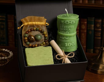 Prosperity Gift Box for Him – Jade Bracelet, Wealth Attraction Set, Good Luck