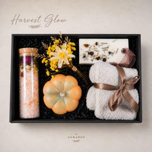 Thanksgiving gift box for women, fall spa gift basket, cozy autumn self care package, pumpkin candle gift set, hostess gift for Thanksgiving dinner, hygge gift box, seasonal relaxation basket, honey soap gift, sunflower crochet decor, cozy socks gift, comfort care package, autumn birthday gift, gift for mom, gift for sister, thinking of you gift, luxury fall gift basket, ready to gift, next day shipping