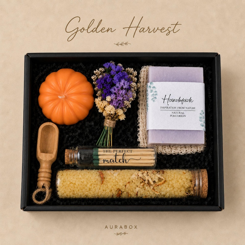 Thanksgiving gift box for women, fall spa gift basket, cozy autumn self care package, pumpkin candle gift set, hostess gift for Thanksgiving dinner, hygge gift box, seasonal relaxation basket, honey soap gift, sunflower crochet decor, cozy socks gift, comfort care package, autumn birthday gift, gift for mom, gift for sister, thinking of you gift, luxury fall gift basket, ready to gift, next day shipping
