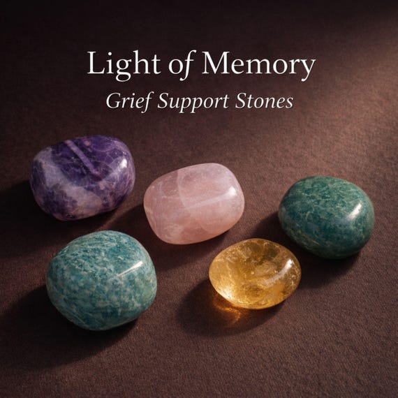 Sympathy Gift Healing Crystal Set for Grief Support Bereavement Gift Memorial Stones Loss of Loved One Comfort Gift Remembrance Crystal Set