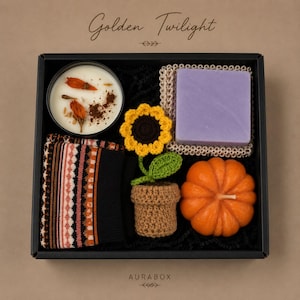 Thanksgiving gift box for women, fall spa gift basket, cozy autumn self care package, pumpkin candle gift set, hostess gift for Thanksgiving dinner, hygge gift box, seasonal relaxation basket, honey soap gift, sunflower crochet decor, cozy socks gift, comfort care package, autumn birthday gift, gift for mom, gift for sister, thinking of you gift, luxury fall gift basket, ready to gift, next day shipping
