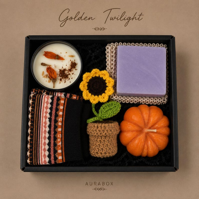 Thanksgiving gift box for women, fall spa gift basket, cozy autumn self care package, pumpkin candle gift set, hostess gift for Thanksgiving dinner, hygge gift box, seasonal relaxation basket, honey soap gift, sunflower crochet decor, cozy socks gift, comfort care package, autumn birthday gift, gift for mom, gift for sister, thinking of you gift, luxury fall gift basket, ready to gift, next day shipping