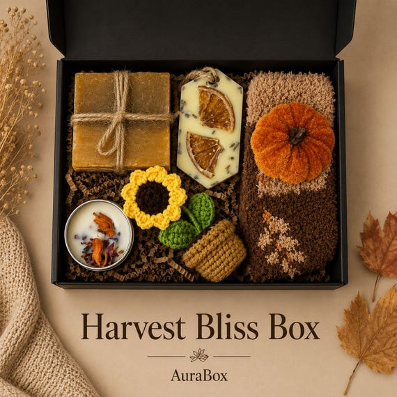 Fall Gift Box for Women, Cozy Autumn Gift Basket, Thanksgiving Gift, Hostess Gift, Fall Birthday Gift, Pumpkin Care Package, Gift for Her