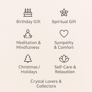 Grief support healing stones set informational cards from AuraBox displayed on a dark warm background with candlelight and dried flowers. The cards explain the meaning of Amethyst, Rose Quartz, Amazonite, Jade and Topaz crystals used for emotional healing, remembrance and comfort during loss. Memorial crystal gift set guide for sympathy, bereavement support and peaceful reflection.