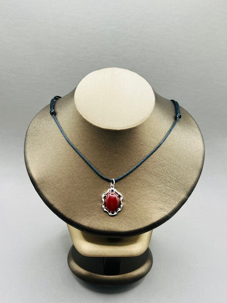 Carnelian Pendant Necklace, Sterling Silver, Artistic Necklace, Unique Jewelry, Carnelian