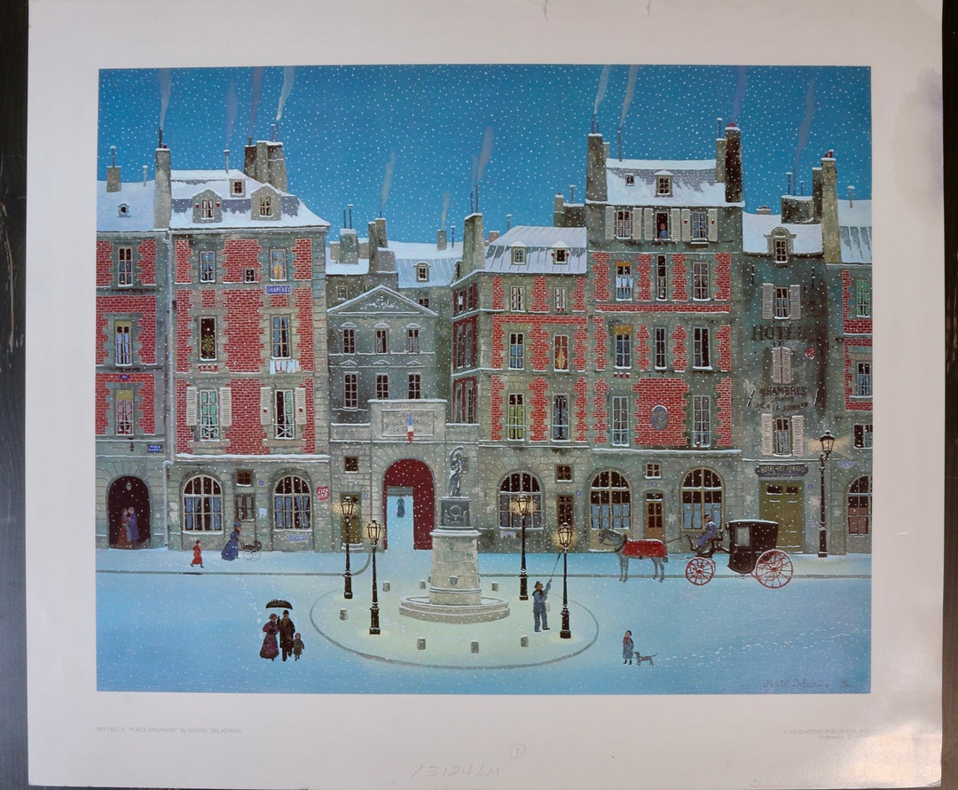 Michel Delacroix place Dauphine Paris Lithograph Print MD 78212