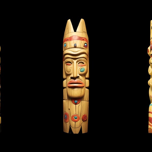 Taan Heartbeat Bear's Pulse #204 - Digitally crafted “Haida” shamanistic totems, 4 High resolution JPGs, 1 PNG - Transparent (Totems Only).