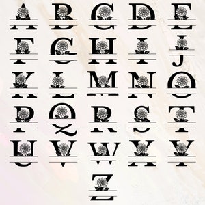 Classic Dahlia Spilt Monogram SVG Files, Wedding Monogram SVG Bundle ...
