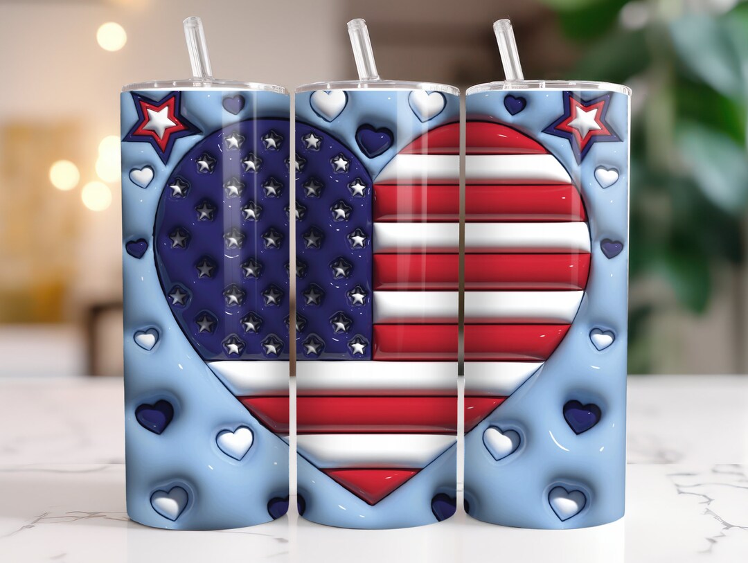 Digital Designs for Thermos. American Flag Wrap for 20 Oz Etsy
