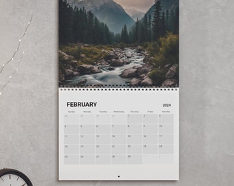 Calendar, 2024 Travel Calendar, Sights, Monthly Calendar, Travel Wall Calendar, Illustrated 12 Month Calendar, Wall Decor, Nature