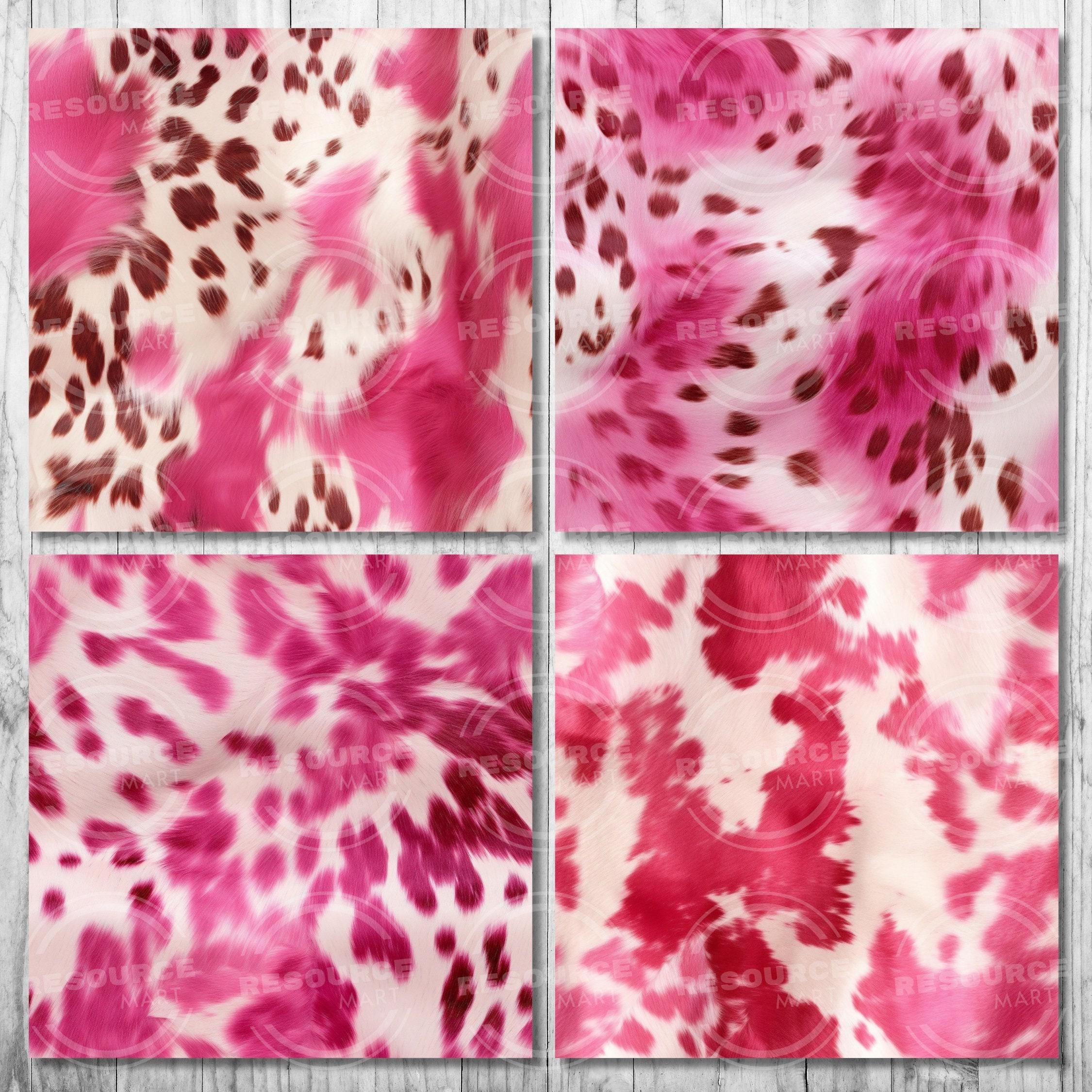 Seamless Pink Cowhide Digital Paper, Scrapbook, Tileable Leather ...