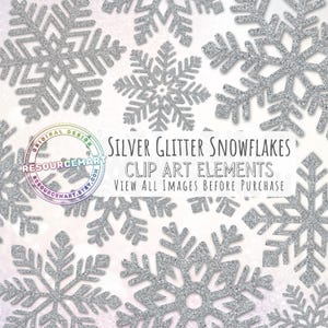 Silber Glitzer Schneeflocke Clipart transparent PNG, Winter Weihnachten Clip Art druckbare Scrapbook Journal Planer Einladung Print on Demand