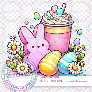 Easter Sweets PNG Graphic File, Print on Demand, cute pastel peep t-shirt tee design, tote bag sublimation, waterslide mug, libbey glass can