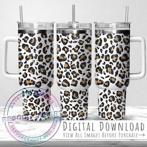 40oz Gold Glitter Leopard Print Tumbler Wrap Design, 40 ounce stanley quencher glam sparkly seamless sublimation tumbler template press