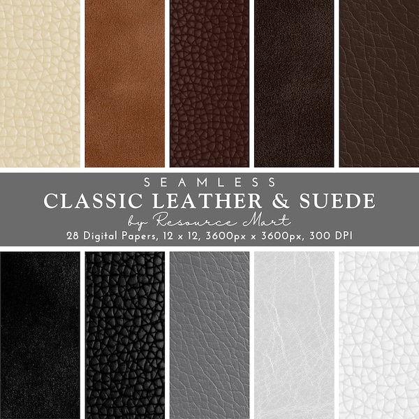 Leather & Suede Seamless Digital Paper, scrapbook paper, tileable wallpaper, background, realistic luxury textures, pattern, print on demand