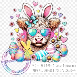 Pasen babykoe PNG-grafisch bestand, print on demand, schattig T-shirt met pastelkleurige peeps, sublimatie draagtas, mok met waterglijbaan, glazen blikje