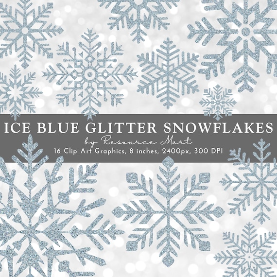 Silver Glitter Snowflakes Clipart. Digital Clip Art. Commercial & Personal  Use. Instant Download. Frozen Sparkly Winter Snowflakes Christmas 