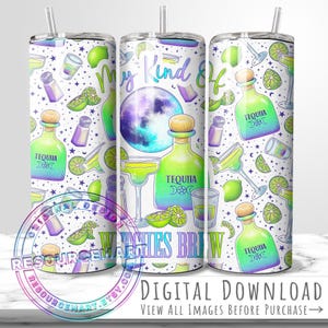 Nahtloses Design für 20-oz-Becher von My Kind of Witches Brew, Sublimationsdruck für Halloween-Motive aus Practical Magic, 20-oz-Becher in bunten Pastellfarben