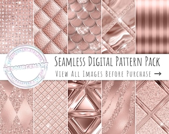Luxury Glam Digital Paper rosegold printable scrapbook paper seamless pattern metallic glitter background texture print on demand commercial