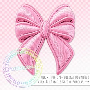 Faux Embroidered Pink Coquette Bow PNG Graphic File, sublimation shirt or tote design