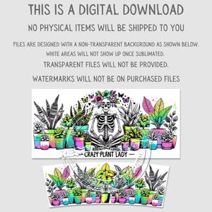 40oz Crazy Plant Lady Tumbler Wrap Design, 40 ounce stanley quencher sublimation template, 40 oz summer neon funny houseplant plant mom png image 2