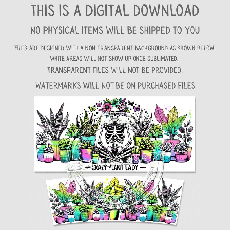 40oz Crazy Plant Lady Tumbler Wrap Design, 40 ounce stanley quencher sublimation template, 40 oz summer neon funny houseplant plant mom png image 2