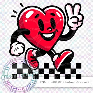 Retro Heart PNG Graphic File, t-shirt tee or sweatshirt design, cute funny tote bag sublimation graphic, libbey glass can red design png